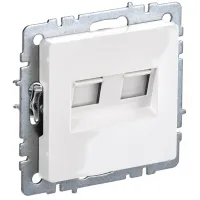 Розетка компьютерная двойная IEK BRITE RJ11+RJ45 кат.5E РК/Т12-БрБ белый, BR-KT20-O-1-K01