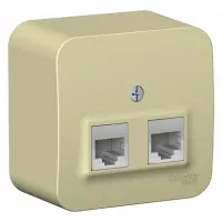 Розетка двойная компьютерная RJ45 Cat.5 Schneider Electric BLANCA, бежевый, BLNIA045457