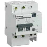 Дифавтомат IEK GENERICA 2P 40А (C) 4.5кА 300мА (AC), MAD15-2-040-C-300