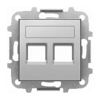 Накладка на розетку информационную ABB SKY, скрытый монтаж, алюминий, 2CLA851820A1401