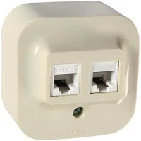 Розетка RJ11+RJ45 Cat.5 Legrand QUTEO, слоновая кость, 782251