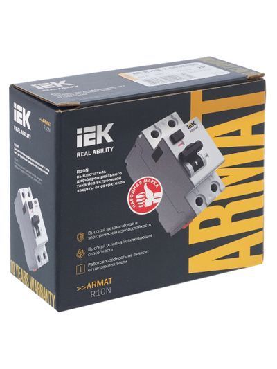 УЗО 2П  63А 100мА IEK ARMAT ВДТ R10N тип AC IEK