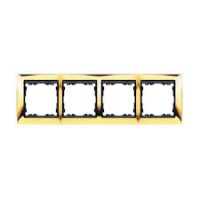 Рамка 4 поста Simon 82, золото-графит