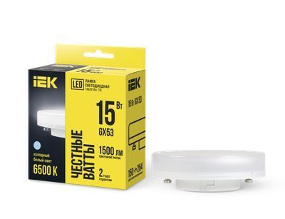 IEK T75 таблетка 15Вт 230В 6500К GX53 