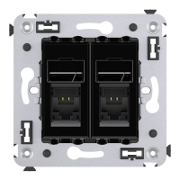 Компьютерная розетка RJ-45 в стену кат.5e двойная DKC Avanti, черный квадрат