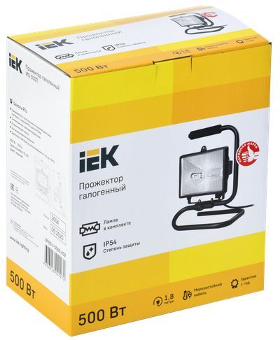 IEK ИО500П(переноска) галоген.черный IP54  