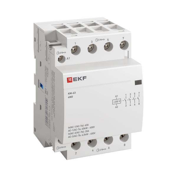 Контактор модульный КМ 63А 4NO 230В АС (3 мод.) PROXIMA EKF
