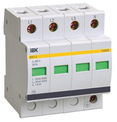 Огран. имп. перенапр.  4П  400B  20-40кА  IEK  ОПС1-С