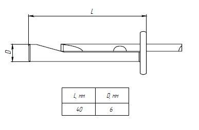 Анкер-клин М6x40 мм EKF