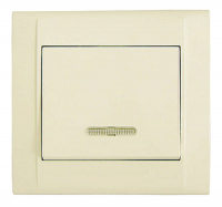 Makel Defne Крем Выкл. 1-кл. с подсвет. IP20 СП 42010021