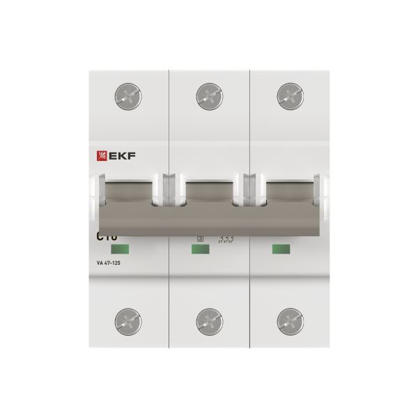 Автоматический выключатель ВА 47-125 3P 10А (C) 15кА PROXIMA EKF