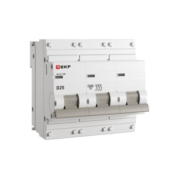 Автоматический выключатель ВА 47-100 3P 25А (D) 10kA PROXIMA EKF