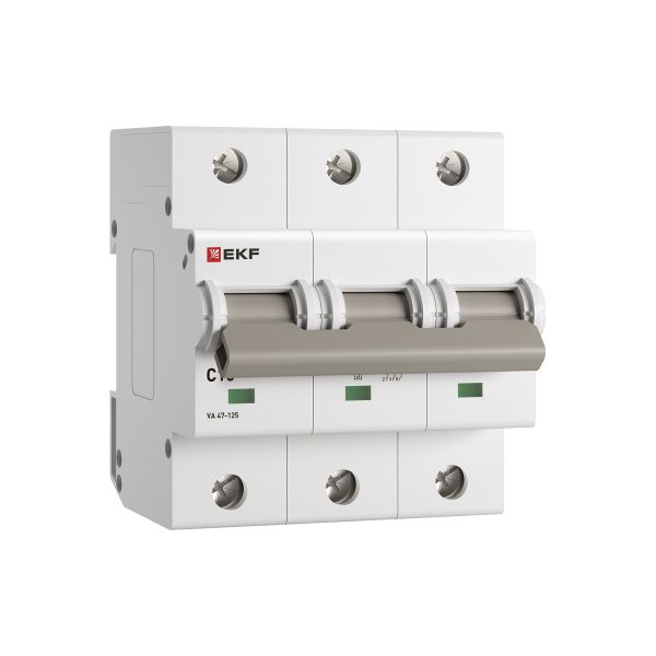 Автоматический выключатель ВА 47-125 3P 10А (C) 15кА PROXIMA EKF