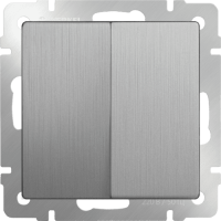 Werkel Серебр. Рифл. Выкл. Мех-м 2-кл. прох. WL09-SW-2G-2W a035656