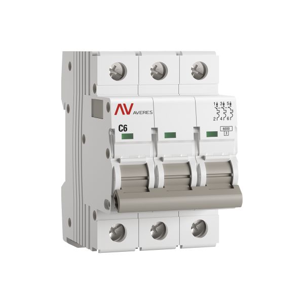 Выключатель автоматический AV-6 3P 6A (C) 6kA EKF AVERES