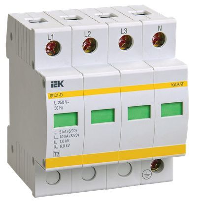 Огран. имп. перенапр.  4П  230В  5-10кА  IEK  ОПС1-D