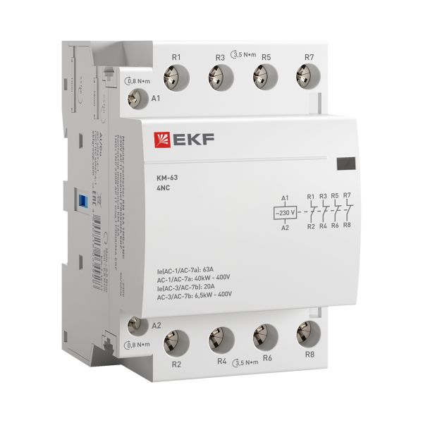 Контактор модульный КМ 63А 4NC 230В АС (3 мод.) PROXIMA EKF