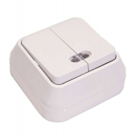 Makel  Менекше  Бел. Выкл. 2-кл. с подсвет. IP20 ОП 45123