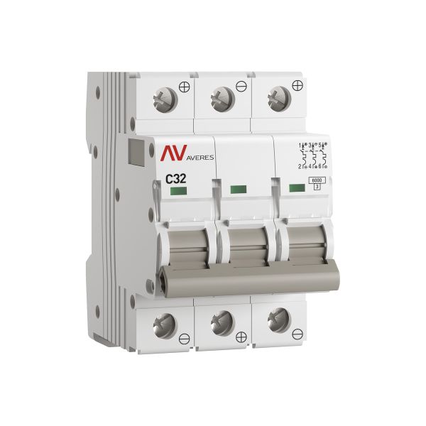Выключатель автоматический AV-6 DC 3P 32A (C) 6kA EKF AVERES