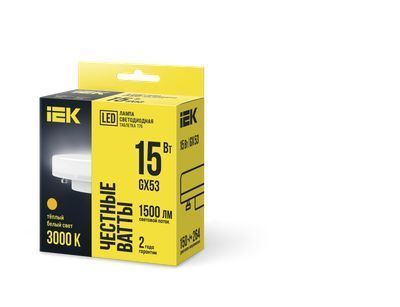 IEK T75 таблетка 15Вт 230В 3000К GX53