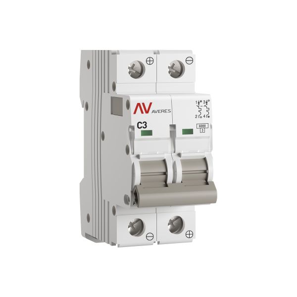Выключатель автоматический AV-6 DC 2P 3A (C) 6kA EKF AVERES
