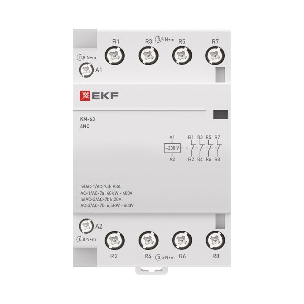 Контактор модульный КМ 63А 4NC 230В АС (3 мод.) PROXIMA EKF