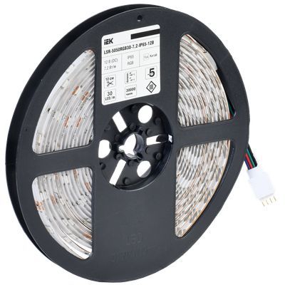 Лента LED 5м LSR-5050RGB30-7,2-IP65-12В IEK