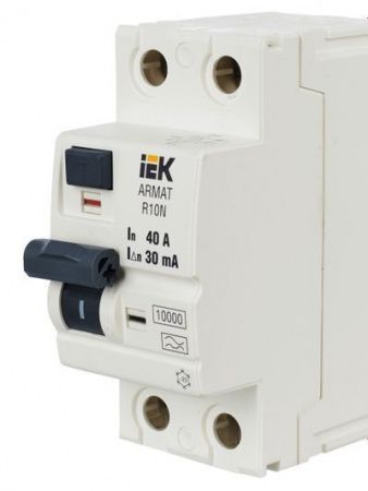 УЗО  2П  40А  30мА тип А ВДТ R10N АRMАT IEK АR-R10N-2-040А030