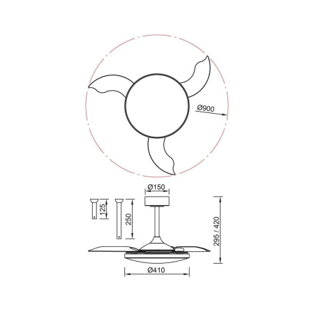 Люстра-вентилятор Mantra SLIM FAN mini 9009