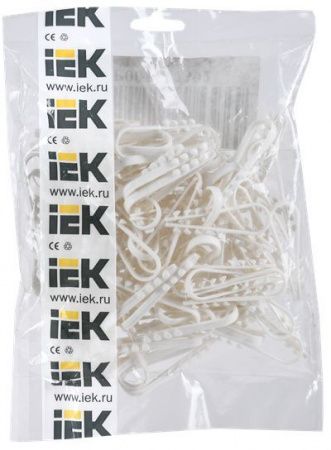Дюбель-хомут  11-18 круглый белый (уп. 100шт) нейлон IEK