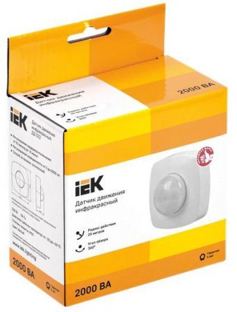 Датчик движения ДД 022 белый 2000Вт 360гр 4мх20м IP20 IEK
