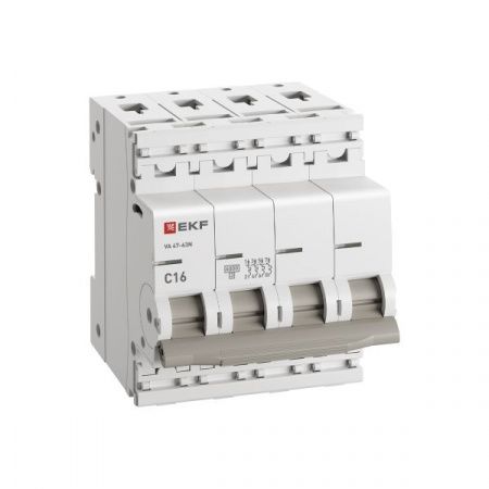 Автоматический выключатель ВА 47-63N 4P 16А (C) 6кА PROXIMA EKF