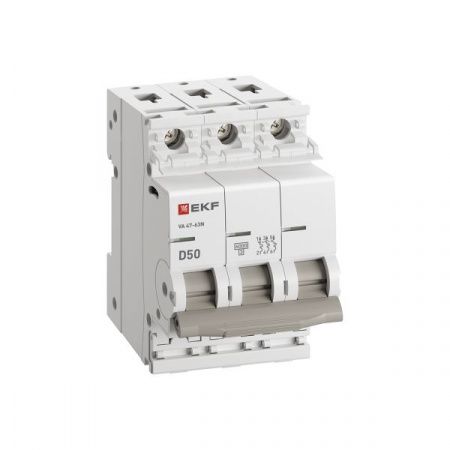 Автоматический выключатель ВА 47-63N 3P 50А (D) 6кА PROXIMA EKF