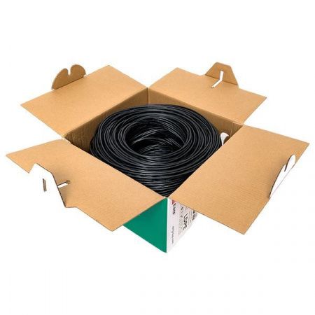 Кабель витая пара TERACOM Cat.5E U/UTP 4 пары solid внешний оболочка LDPE цвет черный (упак. 305м)