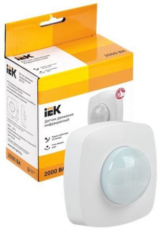Датчик движения ДД 022 белый 2000Вт 360гр 4мх20м IP20 IEK