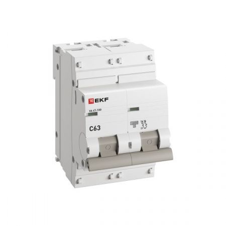 Автоматический выключатель ВА 47-100 2P 63А (C) 10kA PROXIMA EKF